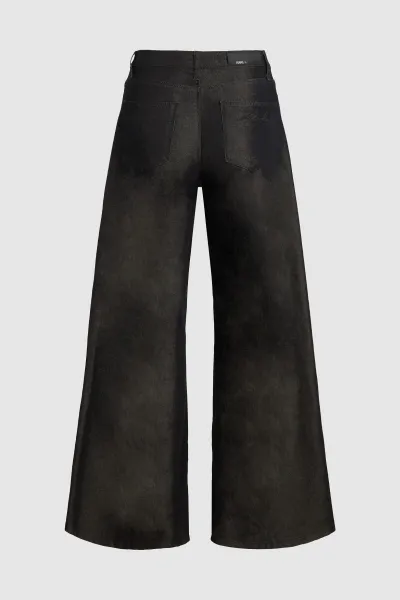 Džínsy Karl Lagerfeld Fashion Wide Leg Denim Pants Black Denim