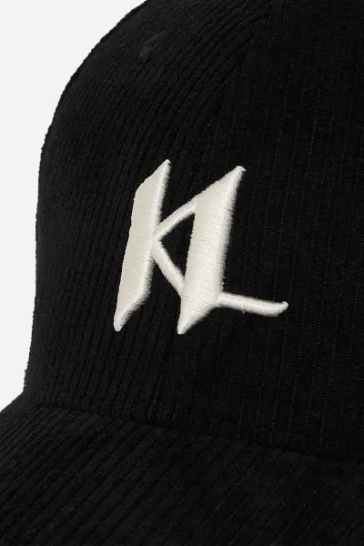 Šiltovka Karl Lagerfeld K/Monogram Corduroy Cap Black