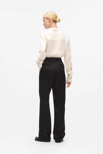 Nohavice Karl Lagerfeld Logo Jacquard Cigarette Pants Black
