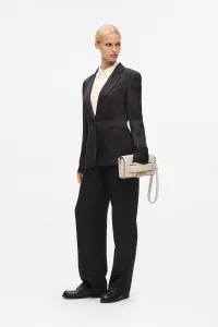 Nohavice Karl Lagerfeld Logo Jacquard Cigarette Pants Black