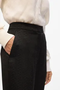 Nohavice Karl Lagerfeld Logo Jacquard Cigarette Pants Black