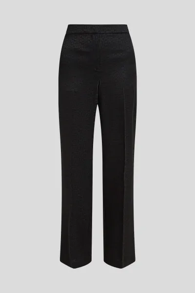 Nohavice Karl Lagerfeld Logo Jacquard Cigarette Pants Black