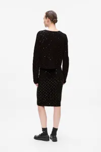 Sukňa Karl Lagerfeld Embellished Knit Skirt Black