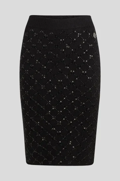 Sukňa Karl Lagerfeld Embellished Knit Skirt Black