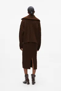 Sukňa Karl Lagerfeld Cable Knit Skirt Java