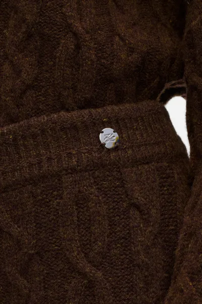 Sukňa Karl Lagerfeld Cable Knit Skirt Java