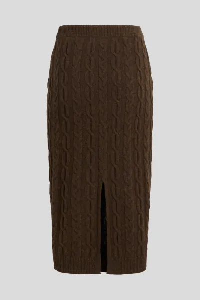 Sukňa Karl Lagerfeld Cable Knit Skirt Java