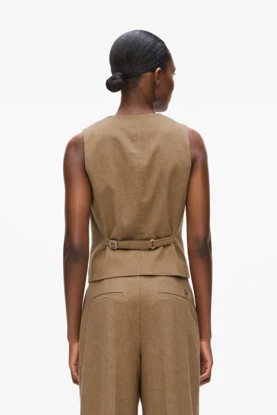 Vesta Karl Lagerfeld Flannel Waistcoat Nougat Melange