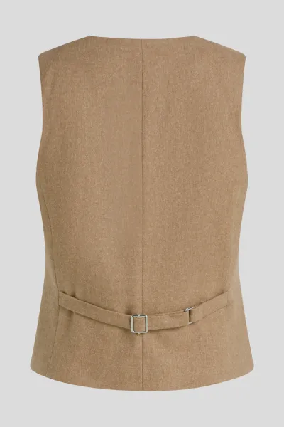 Vesta Karl Lagerfeld Flannel Waistcoat Nougat Melange