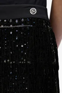 Sukňa Karl Lagerfeld Sequins Fringe Skirt Black