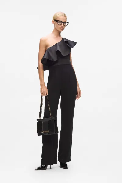 Overal Karl Lagerfeld Frill Evening Jumpsuit Black