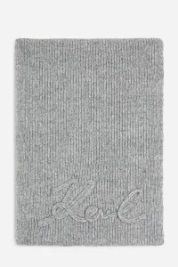 Šál Karl Lagerfeld K/Signature Crochet Scarf Light Grey Melange