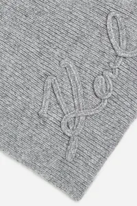 Šál Karl Lagerfeld K/Signature Crochet Scarf Light Grey Melange