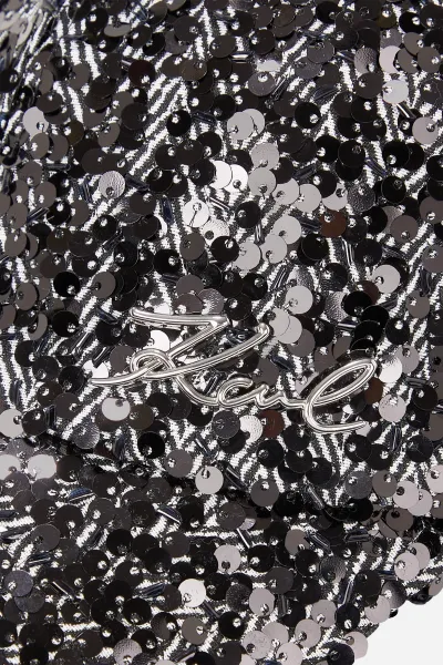 Šiltovka Karl Lagerfeld K/Signature Herringbone Cap Herringbone Sequins