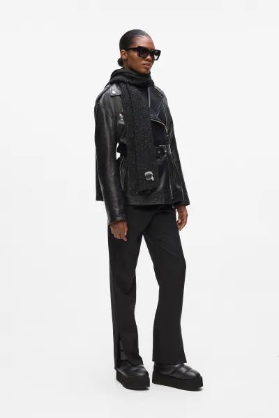 Šál Karl Lagerfeld Ikon Rhinestone Lurex Scarf Black