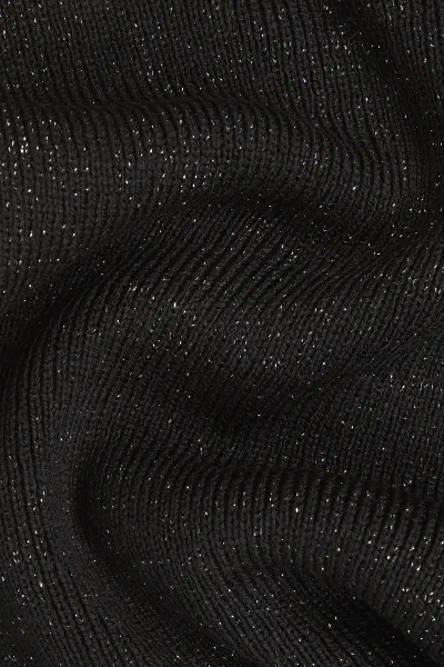 Šál Karl Lagerfeld Ikon Rhinestone Lurex Scarf Black