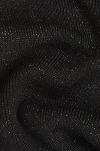 Šál Karl Lagerfeld Ikon Rhinestone Lurex Scarf Black