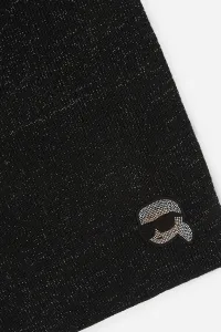 Šál Karl Lagerfeld Ikon Rhinestone Lurex Scarf Black