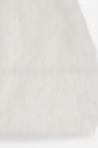 Čapica Karl Lagerfeld Ikon Choup Fluffy Knit Beanie White