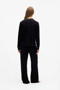 Pyžamo Karl Lagerfeld Signature Jersey Long Pj Set Black