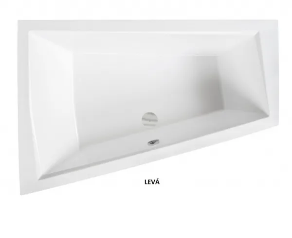 BESCO - Asymetrická vaňa INTIMA DUO SLIM - Nožičky k vani - S nožičkami, Rozmer vane - 170 × 125 cm, Spôsob prevedenia - Pravé VANINTID17SLIMP + OLVPINOZSTELID