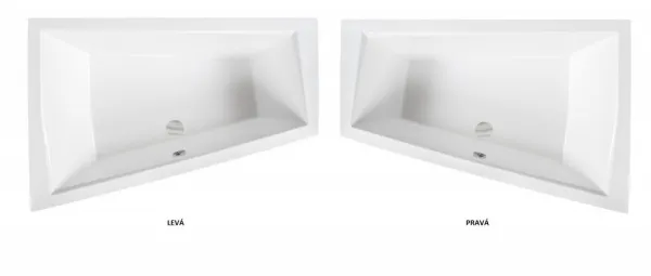 BESCO - Asymetrická vaňa INTIMA DUO SLIM - Nožičky k vani - S nožičkami, Rozmer vane - 170 × 125 cm, Spôsob prevedenia - Pravé VANINTID17SLIMP + OLVPINOZSTELID