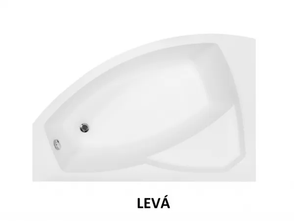 BESCO - Asymetrická vaňa RIMA - Nožičky k vani - S nožičkami, Rozmer vane - 130 × 85 cm, Spôsob prevedenia - Ľavé VANRIM130L+OLVPINOZ
