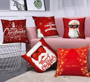 Tutumi Vianočná 3D obliečka na vankúš Veselé Vianoce Santa 45x45 cm biela/červená
