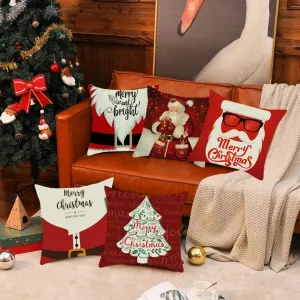 Tutumi Vianočná 3D obliečka na vankúš Veselé Vianoce 45x45 cm biela/červená