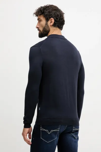 Sveter Hackett London Stop Start Ls Polo Midnight Blue