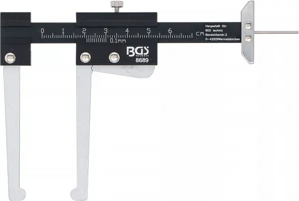 BGS Technics Meradlo hrúbky brzdových kotúčov a hĺbky dezénu – 60 mm