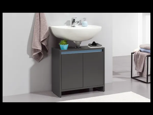 Livarno home Skrinka pod umývadlo Oslo s 2 dvierkami, antracitová