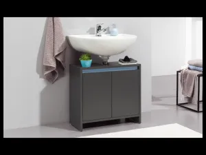 Livarno home Skrinka pod umývadlo Oslo s 2 dvierkami, antracitová