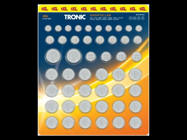 Tronic® Gombíkové batérie, 48-dielna súprava