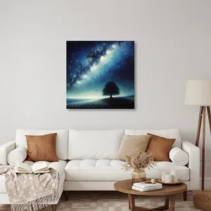 Obraz osamelý strom života a galaxia