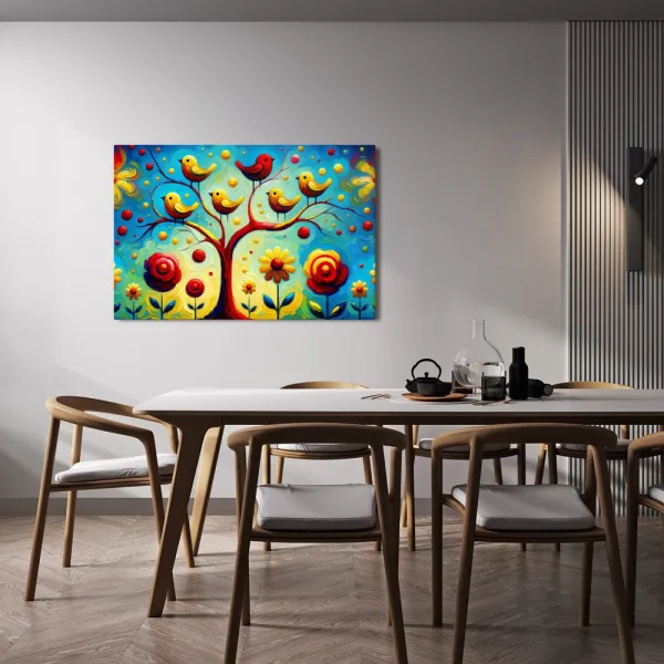 Obraz strom života s vtáčikmi