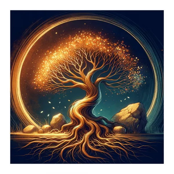 Obraz magický strom života v noci