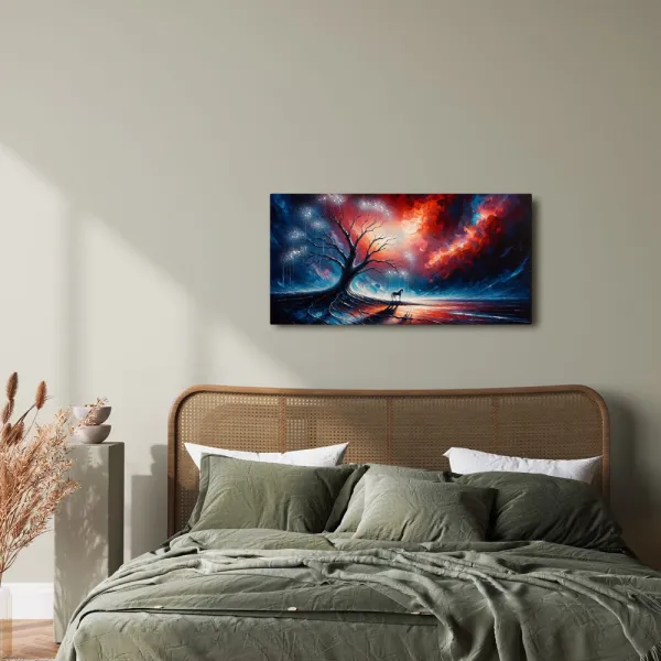 Obraz mystický strom života a kôň