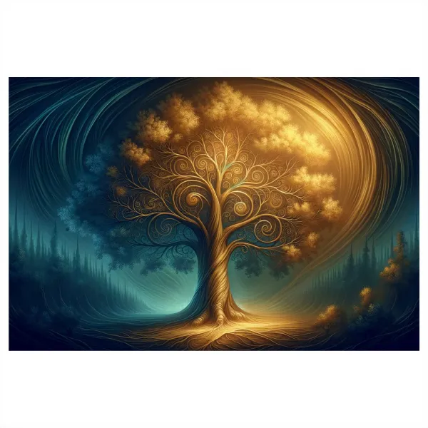 Obraz magický strom života v noci