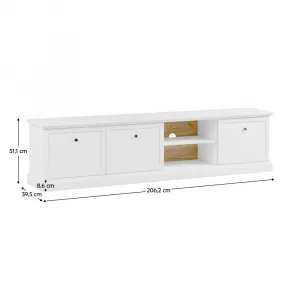 TV stolík, biela, LOCCA RTV3D