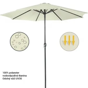 MIADOMODO slnečník s kľučkou 250 cm, krémový
