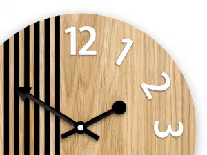 ModernClock Dřevěné nástěnné hodiny Londyn 33 cm bílé/černé
