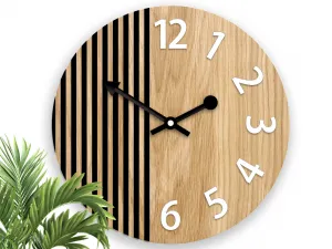 ModernClock Dřevěné nástěnné hodiny Londyn 33 cm bílé/černé