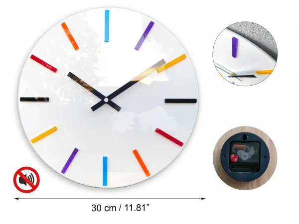 ModernClock Nástenné hodiny Colorfull 32 cm biele/farebné