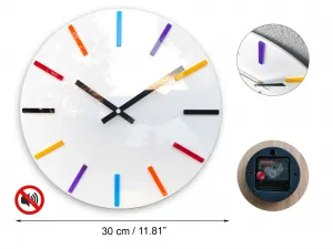 ModernClock Nástenné hodiny Colorfull 32 cm biele/farebné
