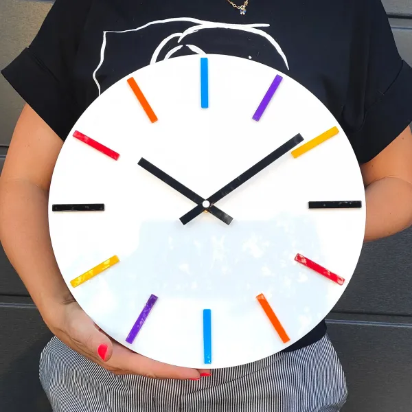 ModernClock Nástenné hodiny Colorfull 32 cm biele/farebné