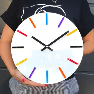 ModernClock Nástenné hodiny Colorfull 32 cm biele/farebné