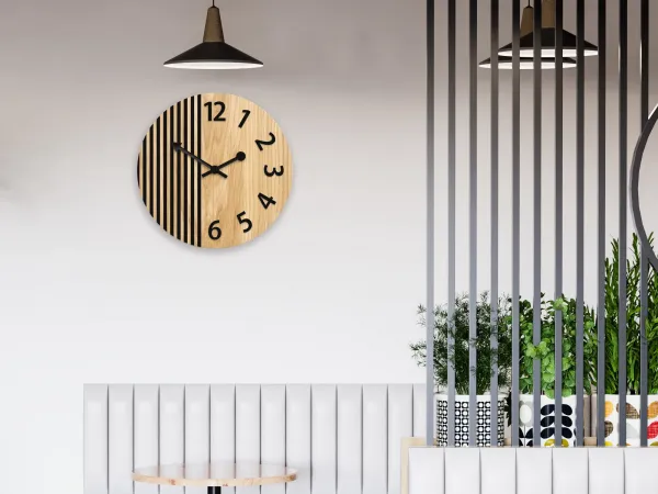 ModernClock Dřevěné nástěnné hodiny Londyn 33 cm hnědé/černé