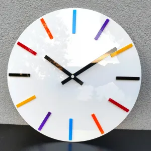 ModernClock Nástenné hodiny Colorfull 32 cm biele/farebné