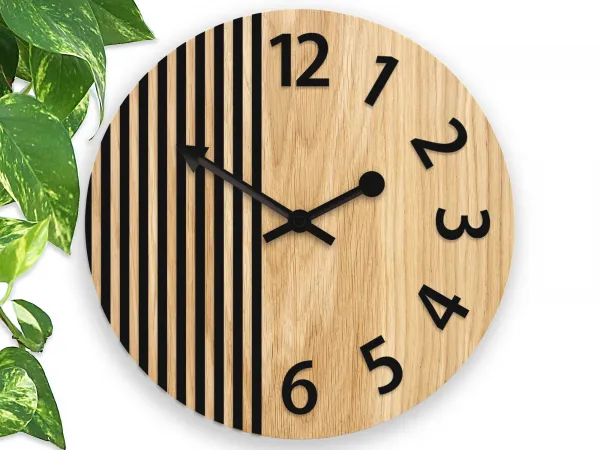ModernClock Dřevěné nástěnné hodiny Londyn 33 cm hnědé/černé